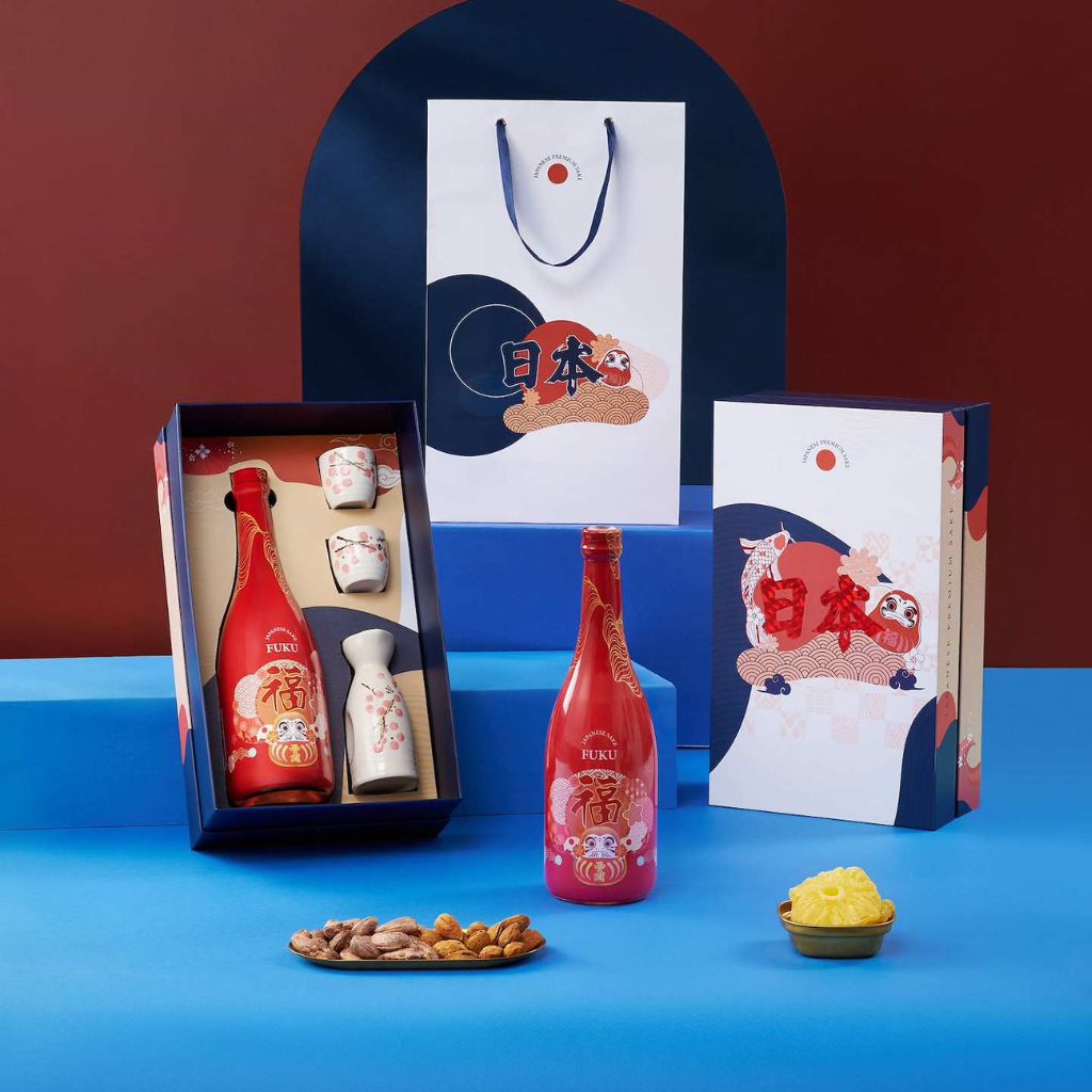 Hộp quà rượu sake Daruma - set 02